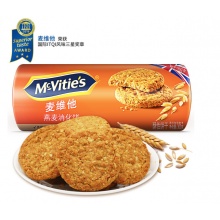 英国进口 麦维他（Mcvitie's）及时乐燕麦酥性消化饼干 300g 进口零食小吃